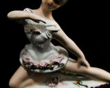 Ballerina Figurine - 1940s 1950s Girl's Bedroom Decor - Ballet Dancer Novelty Florida Souvenir with Glitter - 50s Girl's Bed Room - 50310
