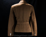 Size 10 Karl Lagerfeld Suit Jacket - 1990s Brown Linen Designer Trench Style Blazer - 80s 90s Business Wear - KL Label Germany - Bust 37