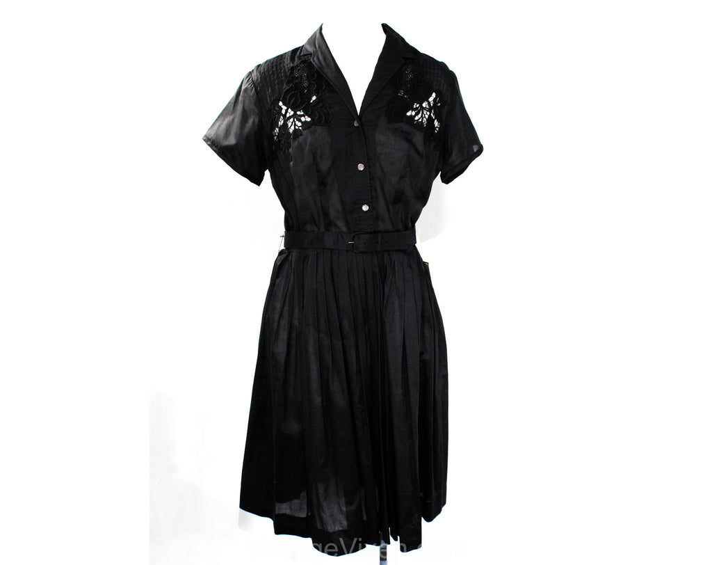 black shirtwaist dress Ann Mashburn Short-Sleeved Classic in Midi Dress Button Down Front Tied Waist Short Sleeve Shirtwaist Dress Laced Hem Fabric Parrot Shirtwaist Dress | Shop