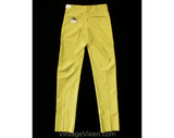 Men's Small Taupe Pant - 1960s Yellow Tan Cotton Dress Trousers - Mid Century Mod Mens Business Wear - 60s Deadstock - Waist 30 Inseam 37
