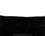 Size 0 Black Maxi Skirt - Classic 1970s Velvety Velour Stretch Knit Ankle Length Long Skirt - Dressy 70s Evening Separates - XXS - Waist 23