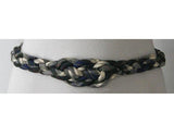Beautiful 50s Look Braided Navy Silk Plaid Belt - Medium - Large - XL - Size 9 to 16 - Fall Autumn Tartan Plaid - Imported - 37678