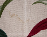 Set of 4 Tropical Drapery Panels Plus Over 6 Yards Fabric - 40s Bamboo Barkcloth Drapes 2.83 Yards x 32.5" - 1940s Pink Green Yellow Yardage