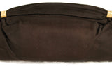 1930s 1940s Cocoa Brown Purse - Chic 30s 40s Fur Felt Clutch Handbag with Floral Metal Rings & Cinched Design - Chic Lewis Collector Bag