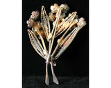 Pretty Silver Filigree Flowers Pin - Made In Italy - Brooch - Spring 1940s Italian Deadstock Jewelry - 800 Fine Silver - Original Box 40129