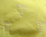 Size 10 Chickens Sport Skirt - Yellow Cotton & Chain Stitching - Folksy 60s Summer Casual Wear - Medium 1960s 70s Preppie Bird - Waist 27.5