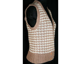 XS 80s Alpaca Vest - Mushroom & Cream 1980s Knit - Ladies Size 0 Sleeveless Sweater Vest - Fall Autumn Layers - Mint Condition - Bust 34