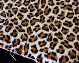 Leopard Faux Fur Fabric Pillow Case - 1950s 1960s Bachelorette Pad Decor - Single Pillowcase Cover - Brown Animal Novelty Print - Raw Edge