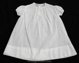 1920s White Batiste Baby Dress with Dainty Embroidery & Tucks - Size 6 to 9 Months Infants Frock - Childrens Authentic 20s Antique Cotton