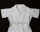 Boys Size 4 30s Play Outfit - 1930s 40s Boy's Blue Cotton Play Set - Two Piece Shirt and Shorts - Childrens 3T 4T - Authentic 1940s Romper