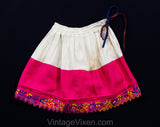 FINAL SALE 2T Girls Costume Dress - 1960s South American Toddler - As Is Rough Condition - Pink 18th Century Style Top Embroidered Skirt