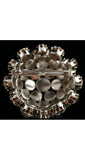 Glittering Gray Rhinestone Dome Pin - Made in Austria - Faceted Grey 1950s Brooch - Elegant Jewelry Gift Idea - Mint Condition - 27939-1