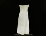 Size 6 1950s White Strapless Slip with Shirred Bodice - Small Unusual Cotton Full Slip - 50s Lingerie - Sweet Pin Up Girl Style - Bust 33.5