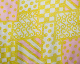 Girl's 4T 5T 1960s Dress - Toddler Girls Summer Frock - Charming Yellow & Pink Dotted Swiss Sheer Cotton with Bubble Sleeves - Chest 24