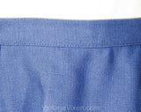 Size 6 Blue Linen Skirt - Top Quality 1960s Preppy Wedgwood Summer A Line Skirt With Pockets - Hand Finished - Tanner Label - Waist 25.5