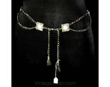 Beautiful Grecian Chain Link Belt by Hattie Carnegie - Size 12 - Vintage Style - Laurel Leaf - Scallop Silver Color Chain - 39386 1