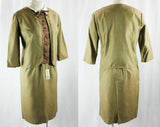 Size 8 Brown Suit - Late 1950s Summer Suit - Cranberry Plaid Seersucker - Flaxen Brown - 50s Early 60s - Secretary Style - Good Girl - 42894