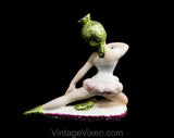 Ballerina Figurine - 1940s 1950s Girl's Bedroom Decor - Ballet Dancer Novelty Florida Souvenir with Glitter - 50s Girl's Bed Room - 50310