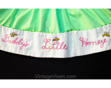 Daddy's Little Honey 1960s Baby Dress - Mint Green Vintage Infant's Frock with Bees Embroidery - Spring 60s Pastel Bumblebee Embroidery