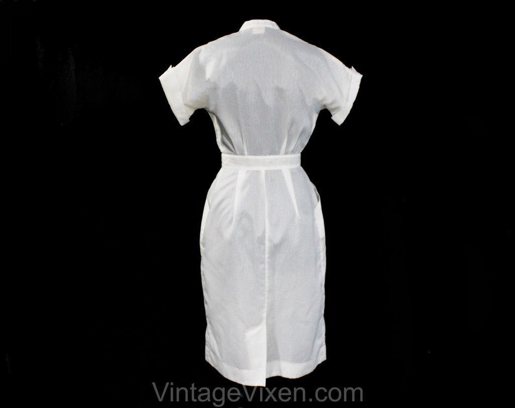 Size 4 Nurse Uniform Dress - Small 1950s 60s White Diner Style Dress - Vintage Vixen Clothing Size 4 Nurse Uniform Dress - Small 1950s 60s White Diner Style Dress - Vintage Vixen Clothing