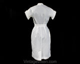 Size 4 Nurse Uniform Dress - Small 1950s 60s White Diner Style Dress - Short Sleeved Summer Sheer Nylon - Perky Pin Up Girl - Waist 25
