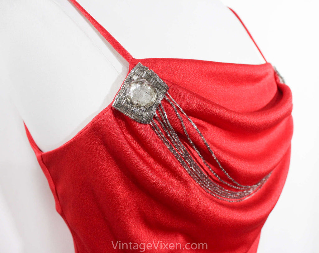 Size 8 Red Disco Dress - Sexy 1970s 80s Jersey Knit Cocktail by Night Vintage Vixen Clothing Size 8 Red Disco Dress - Sexy 1970s 80s Jersey Knit Cocktail by Night Vintage Vixen Clothing