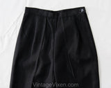 Size 0 Gray Cigarette Pant - XXS 1950s Charcoal Cotton Canvas - 50s 60s Slim Tailored Ladies' High Rise Trouser - NWT Deadstock - Waist 23