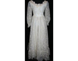 Size 4 Wedding Dress - Romantic Sheer Flocked Organdy Bridal Gown - Small Long Sleeved White Dress - NWT - Bust 33.5 - Waist 25 - 32766-1