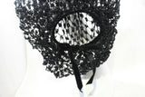 Rare 1960s Black Snood Hat - Velvet & Net Romantic Renaissance Inspired 60s Millinery - Bouffant Hairstyle Accent with Halo Style Rings