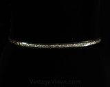 1950s Glitter Belt - Size 8 to 10 - Medium - 50s Silver & Gold Modernist Mid Century - Skinny Width - Solid Metal Buckle - Waist 27 to 28.5