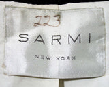 Size 4 Sarmi Dress & Fur Trimmed Jacket - Burgundy Silk Velvet - Champagne Silk Satin - Sumptuous Couture Designer - Posh 1960s Evening