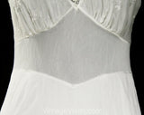 Size 4 Vintage White Full Slip - 1950s Lingerie - 50s Classic Dress Slip - Thin Tricot & Lace with Embroidery Scallops - Double Layer Knit
