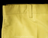 Men's Small Taupe Pant - 1960s Yellow Tan Cotton Dress Trousers - Mid Century Mod Mens Business Wear - 60s Deadstock - Waist 30 Inseam 37
