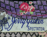 Size 8 Shabby Sweet 50s Lavender Sun Dress - Purple Fishnet & Pink Roses Print Cotton - Summer - Jerry Gilden - Rockabilly - 43487