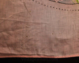 1920s Full Bedspread - Sheer Pink Flapper's Boudoir Bed Spread - Authentic 20s Double Cotton Coverlet with 18th Century Lady Cameo Portrait