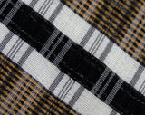 50s Men's Necktie - Deadstock 1950s Khaki Tan Black & White Skinny Tie - Beige Summer Plaid Cotton - Wembley Label - MCM Mid Century NWT NOS