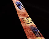 1940s Hand Painted Tie - Asian 40s Wide Necktie - Swing Era Men's Neckwear - 40's Rust Brown Blue Red Yellow Airbrushed Novelty Print