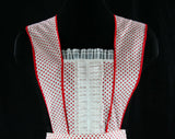 Small 1950s Red Polka Dot Apron - Size 0 to 6 50s House Wife Accessories - Iconic Lucy Hostess Full Apron - Unworn Mint Condition Deadstock