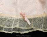 Antique Pink Satin Baby Dress - Infant's Chemise with Ribbons & Embroidery - Size 6 to 9 Months - Girls Spring 1910s 1920s Under Dress