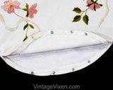 Wild Roses Antique Pillowcase - Pink & Green Society Silk Embroidery Victorian Linen - Round Circle Flowers Pillow Cover - Art Nouveau 1900s