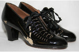 As Is Size 5 1/2 Flapper Era Shoe - 1920s Black Pumps with Cutwork - Size 5.5 Gatsby Chic - Authentic Roaring 20s 30s Deadstock - NOS