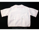 Charming 1940s Baby Girl's Pink Cotton Romper - Size 6 Months Infants Children's 40s Two Piece Shirt & Shorts Play Set - Adorable Buttons