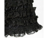 Ruffled Black Panties - 1950s Bettie Style Black Panty with Lace Ruffles - Full Cut 50s Pouty Sexpot - Pin Up Girl Lingerie - Waist 21 to 25