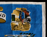 1950s Guide Dogs for the Blind Linen Hand Towel - 50s 60s Novelty Print - Training Puppies - German Shepherd - Leamington Bolton Exeter UK