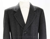 Men's Cashmere Overcoat - Nino Cerruti Coat - Large to XL - Handsome 1980s Mens Outerwear - Heavy Gray Cashmere & Wool Blend - Chest 48