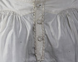 Size 12 Antique Nightgown - Charming Victorian Edwardian 1890s 1900s White Cotton Chemise - Medium Short Sleeve - All Hand Sewn - Bust 38