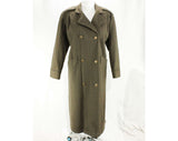 Large XL Trench Coat - Chic Olive Brown 80s Coat - 1980s 90s Winter Overcoat - Sophisticated Street Wear by Miss New Yorker - Bust 46