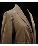 Size 14 Blazer - Mushroom Gray Velveteen 1970s Jacket with Turn-Back Cuffs - Large - Open Front - Deadstock - Fall - Fifth Avenue - 31447-2