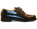 Men's Size 12 Shoes - Black 1960s Mens Oxford Dress Shoes - Marked 12D Wide Width - 60s Classic Mid Century Deadstock NIB Original Box