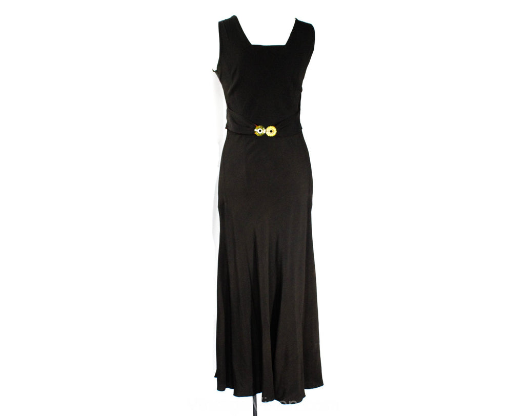 Size 6 Black 1930s Evening Dress with Gorgeous Red Beading - Art Deco Vintage Vixen Clothing Size 6 Black 1930s Evening Dress with Gorgeous Red Beading - Art Deco Vintage Vixen Clothing